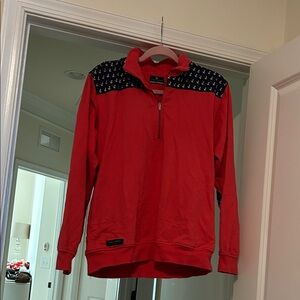 Simply southern coral Pullover with Navy Anchor Detail